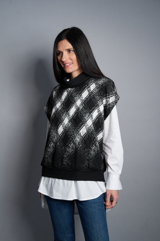 Blickfang Pullunder Schwarz Offwhite